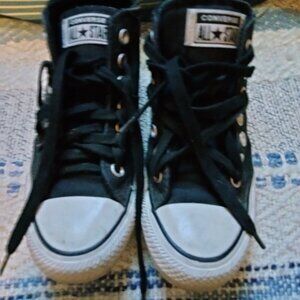 Converse black high tops size 6